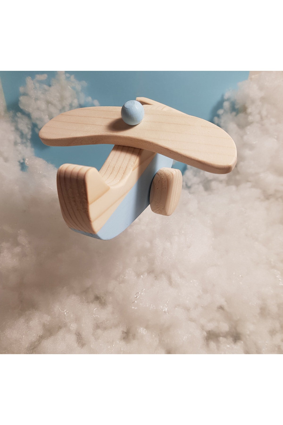 Handmade Wooden Toy Airplane, Educational, Creative, Vintage And Natural And Safe Wooden Baby Toy