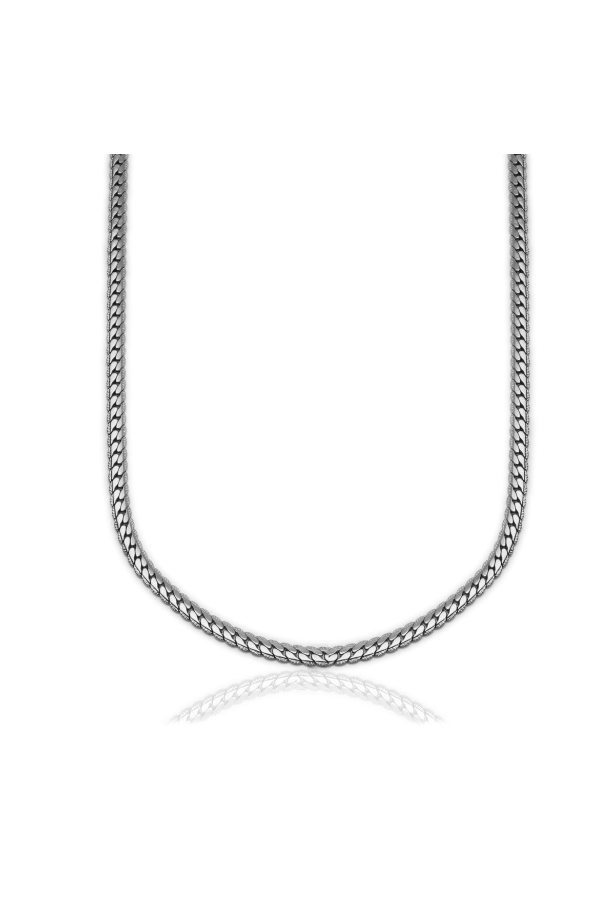 Cuban Snake 60 Cm / 6 Mm Thick Chain Necklace, 925 Sterling Silver Plated Men's Necklace Does Not Tarnish