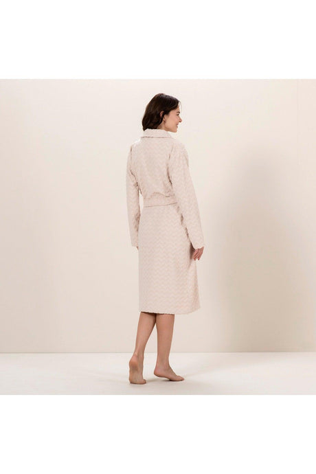 Zigzag Women's Bathrobe Beige - Swordslife
