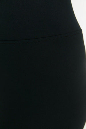 Women's Curve Steel Knit Plus Size Firming Firming High Waist Black Leggings - Swordslife