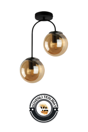 Otal 2-Piece Lounge Bal Globe Glass - Chandelier - Living Room - Kitchen - Hall