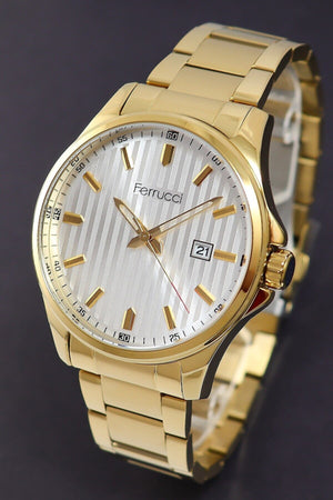 Men'S Gold Color Calendar Steel Wristwatch 178052