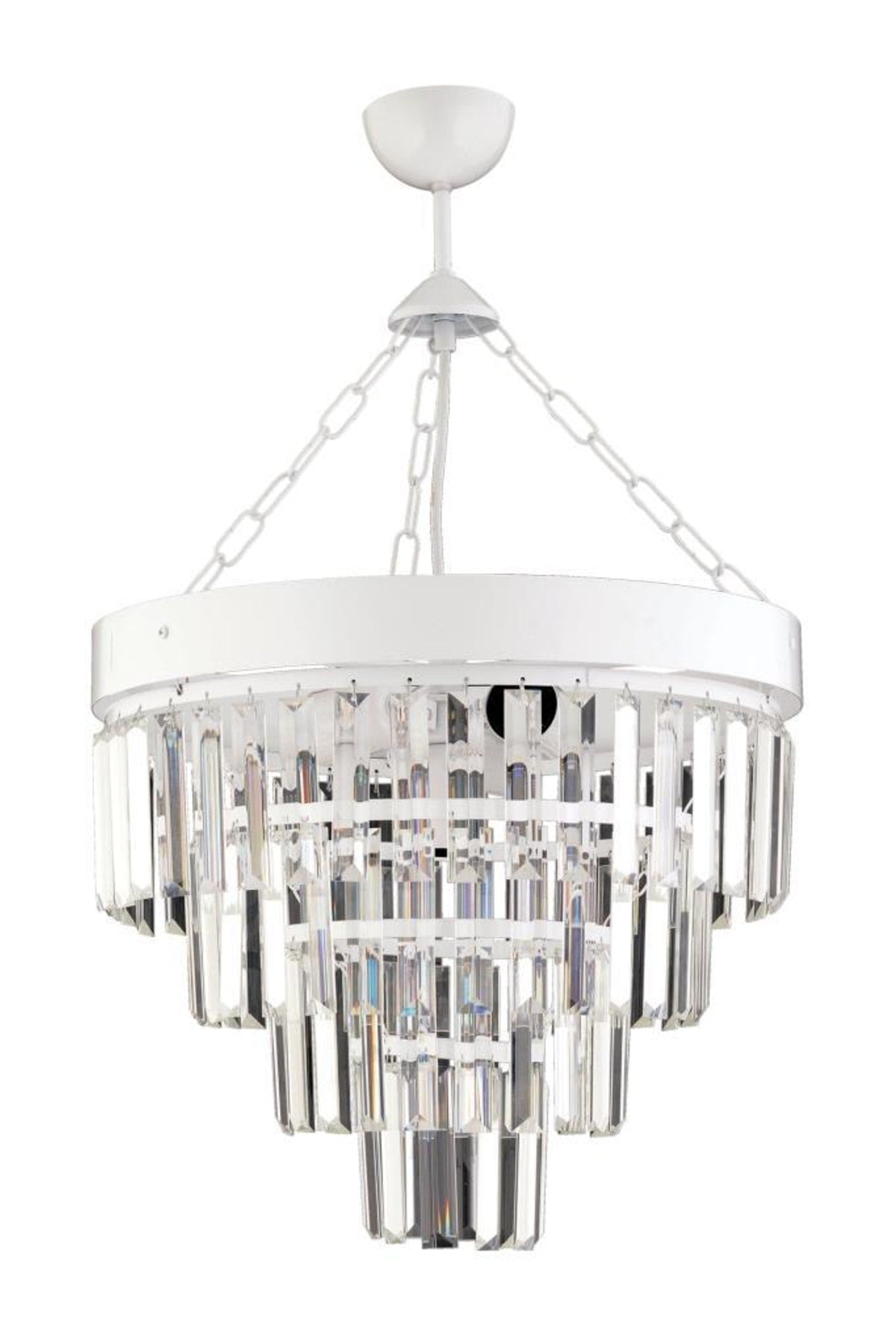 Linda 40' White Crystal Stone Chandelier