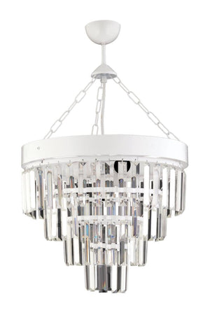 Linda 40' White Crystal Stone Chandelier
