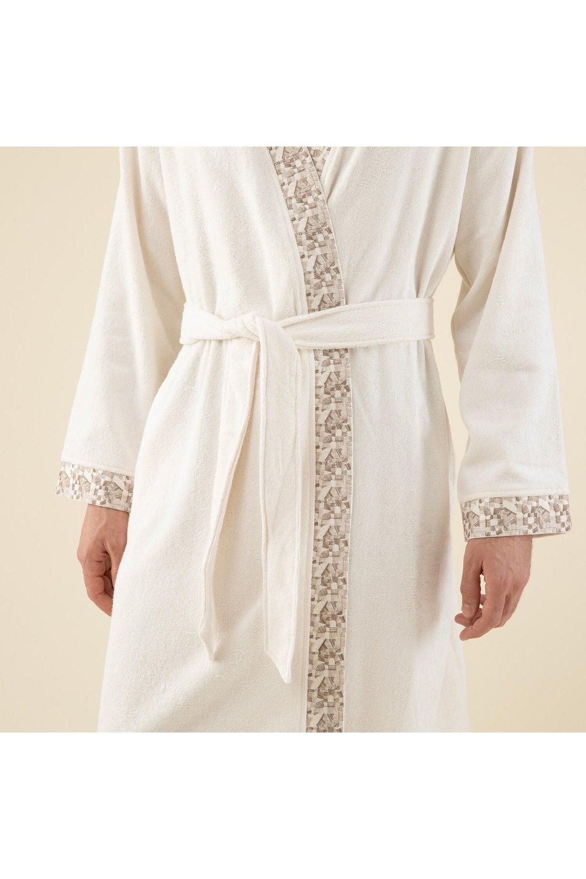 Laudel Unisex Bathrobe Ecru - Swordslife