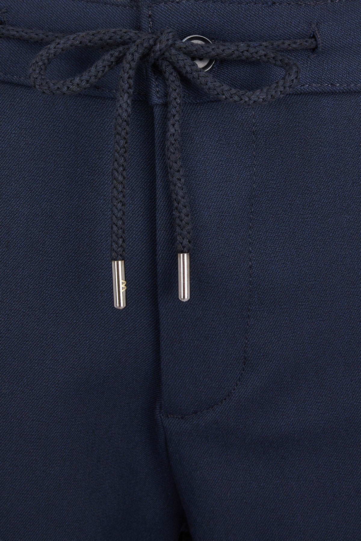 Dark Navy Blue Chino Lace-Up Sport Trousers