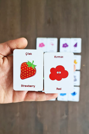 Wooden Intelligence Cards Matching Game Wooden Puzzle Toy (Colors)