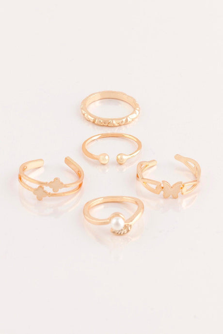 Butterfly And Leaf Figured Combination Ring Set 006 - Swordslife