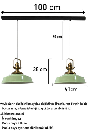 Mint Green Noble Double Chandelier Antique Headboard Retro Pendant Lamp Kitchen Living Room Cafe Chandeliers