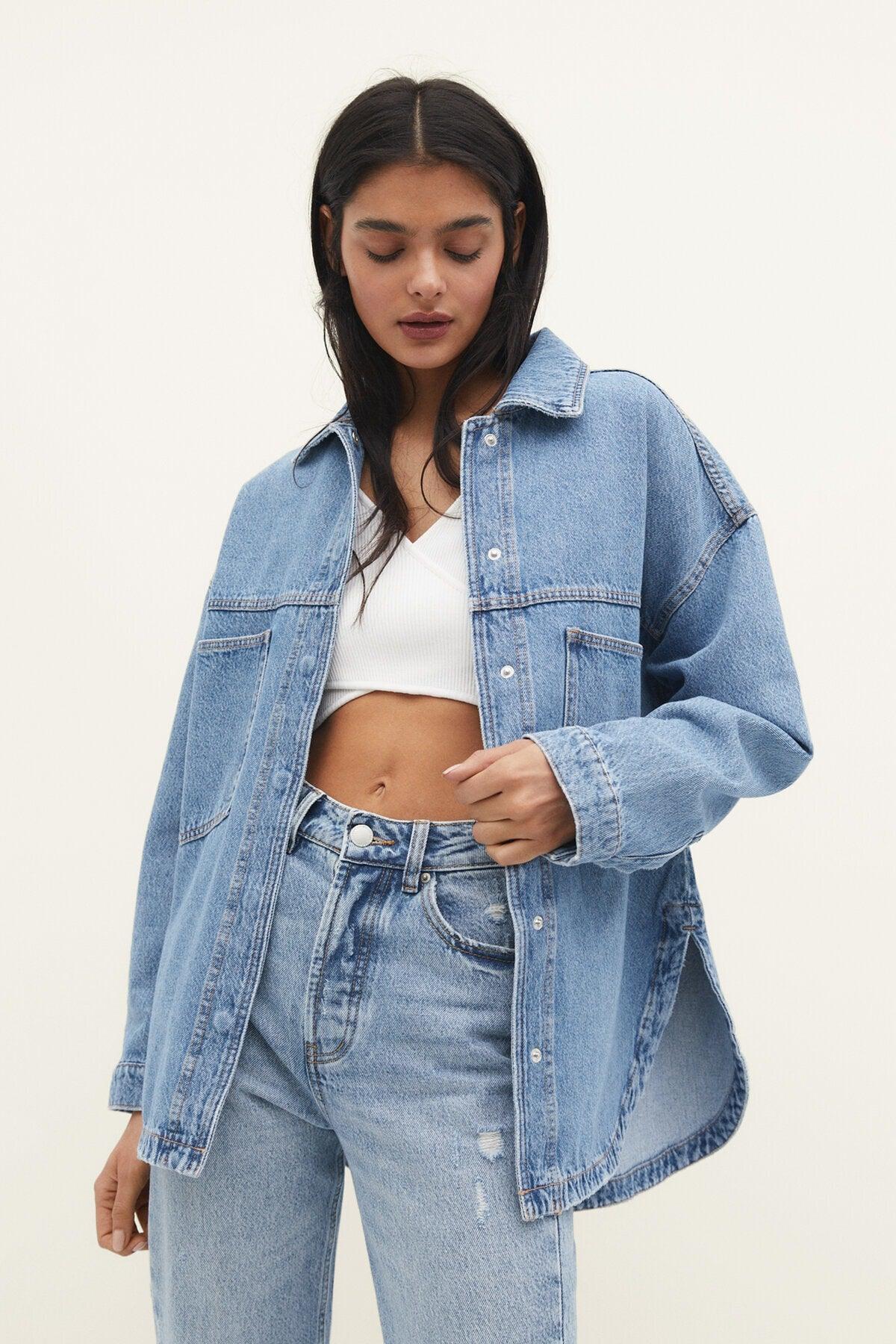 Oversize Denim Slim Jacket - Swordslife