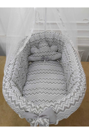 Gray Basket Crib Sleeping Set (Cradle And Bed Not Included)