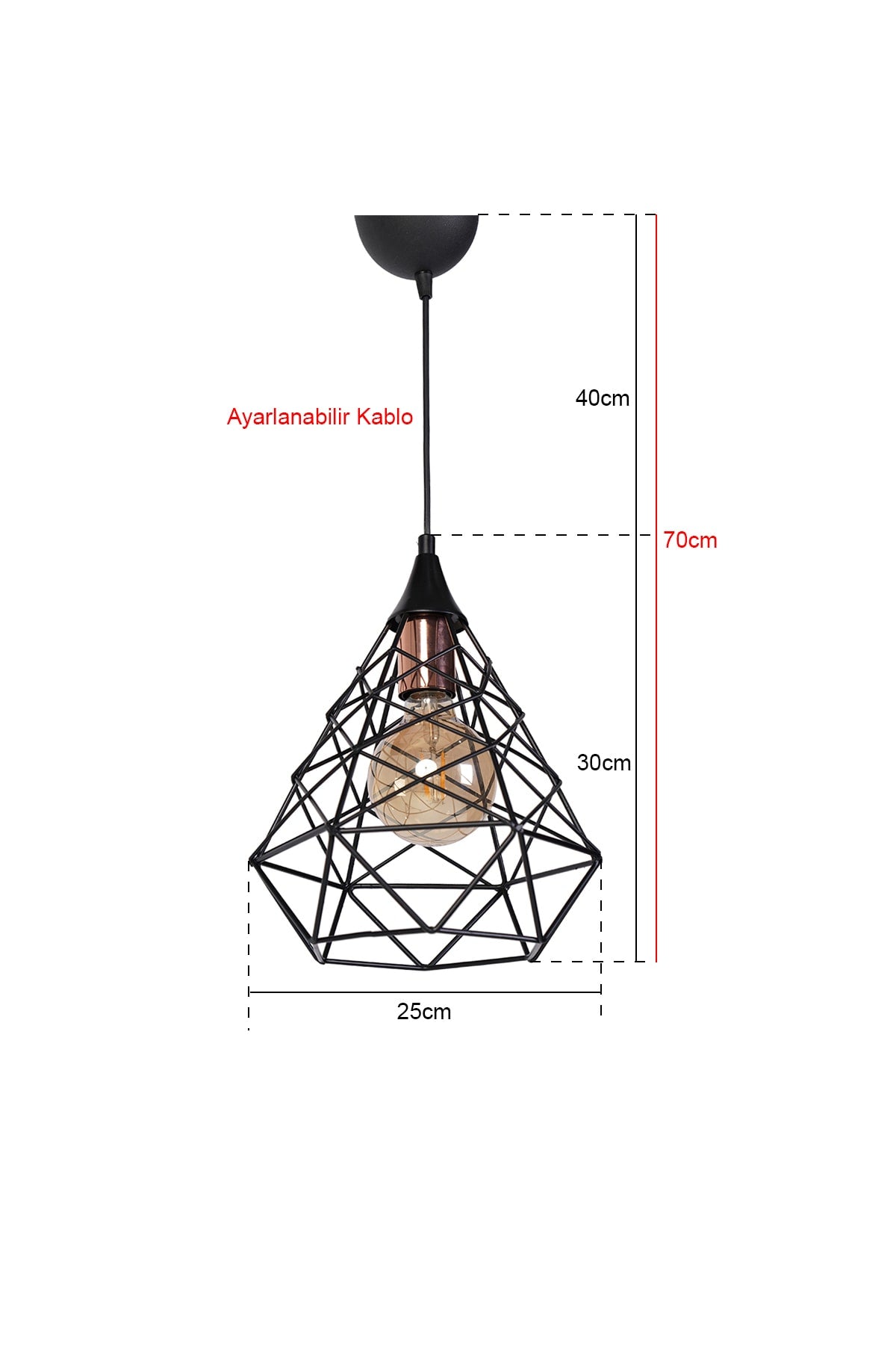 Croix Raye Black Pendant Lamp Small Chandelier Mtla-46