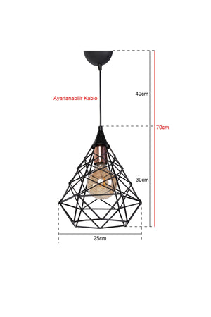 Croix Raye Black Pendant Lamp Small Chandelier Mtla-46