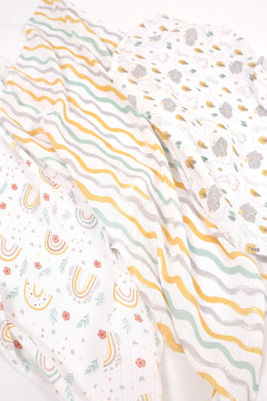 Digital Printed 6 Piece Multi-Purpose Muslin Cover Set - 75X75 Cm