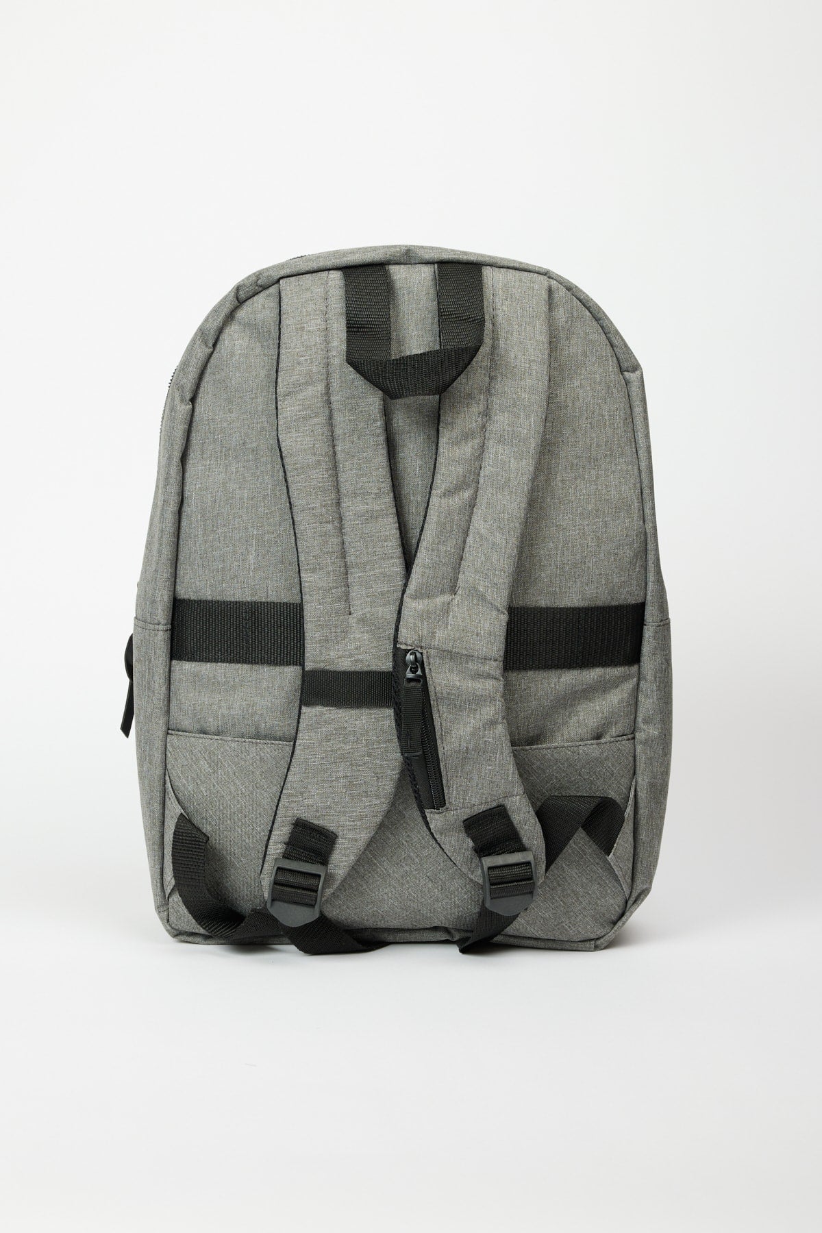 Men's Grey-Black Logo School-Backpack