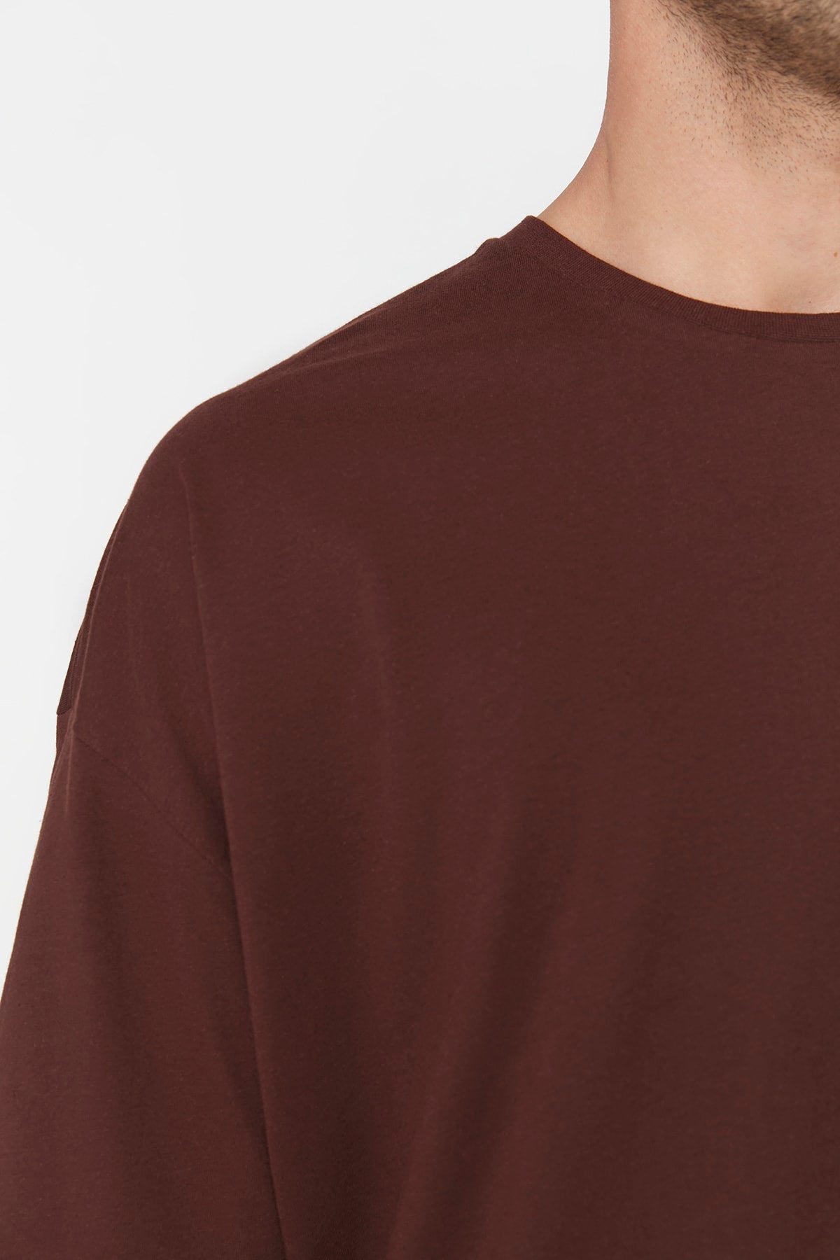 Brown Men'S Basic 100% Cotton Crew Neck Oversize Short Sleeved T-Shirt