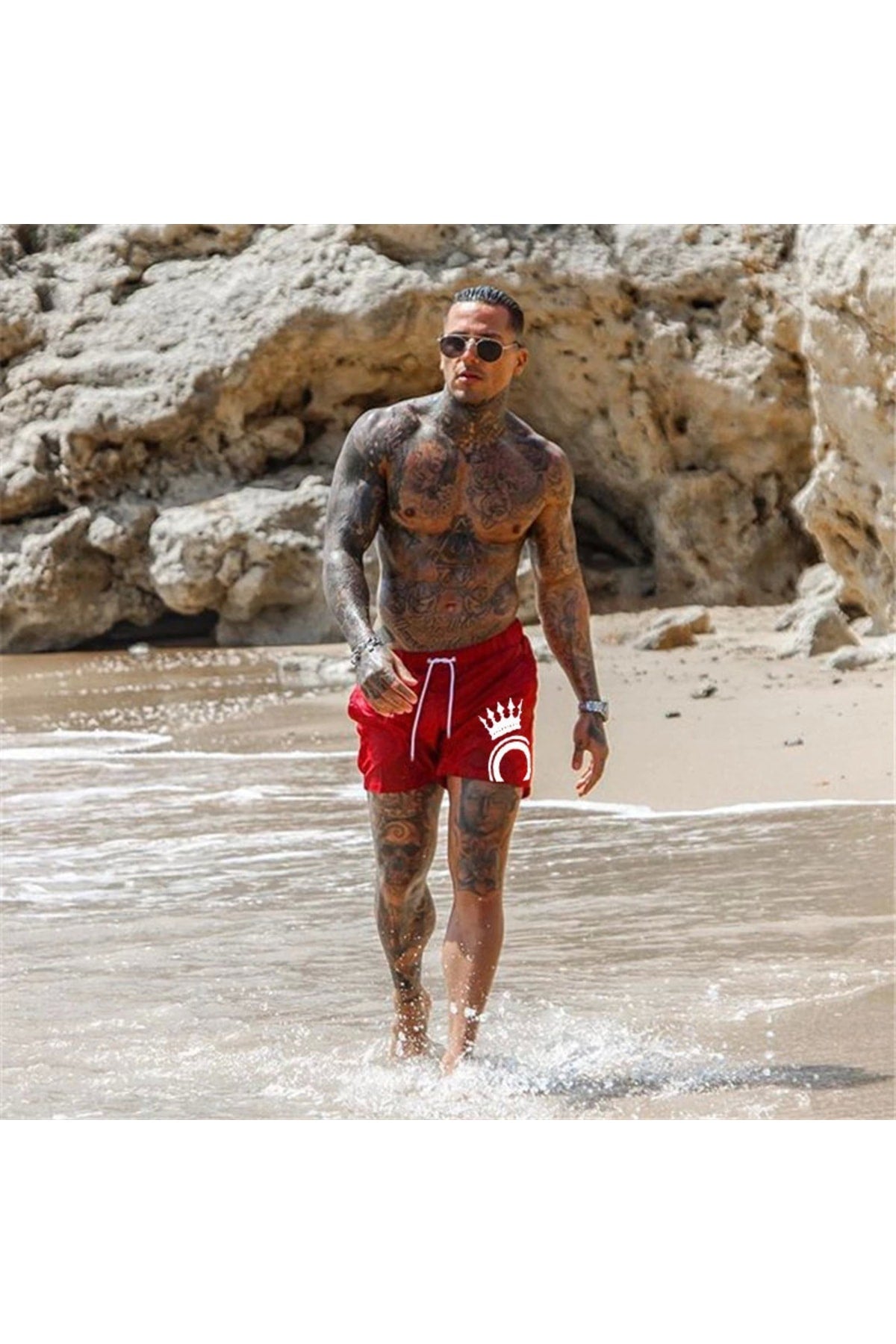 Men'S Printed Standard Size Marine Shorts