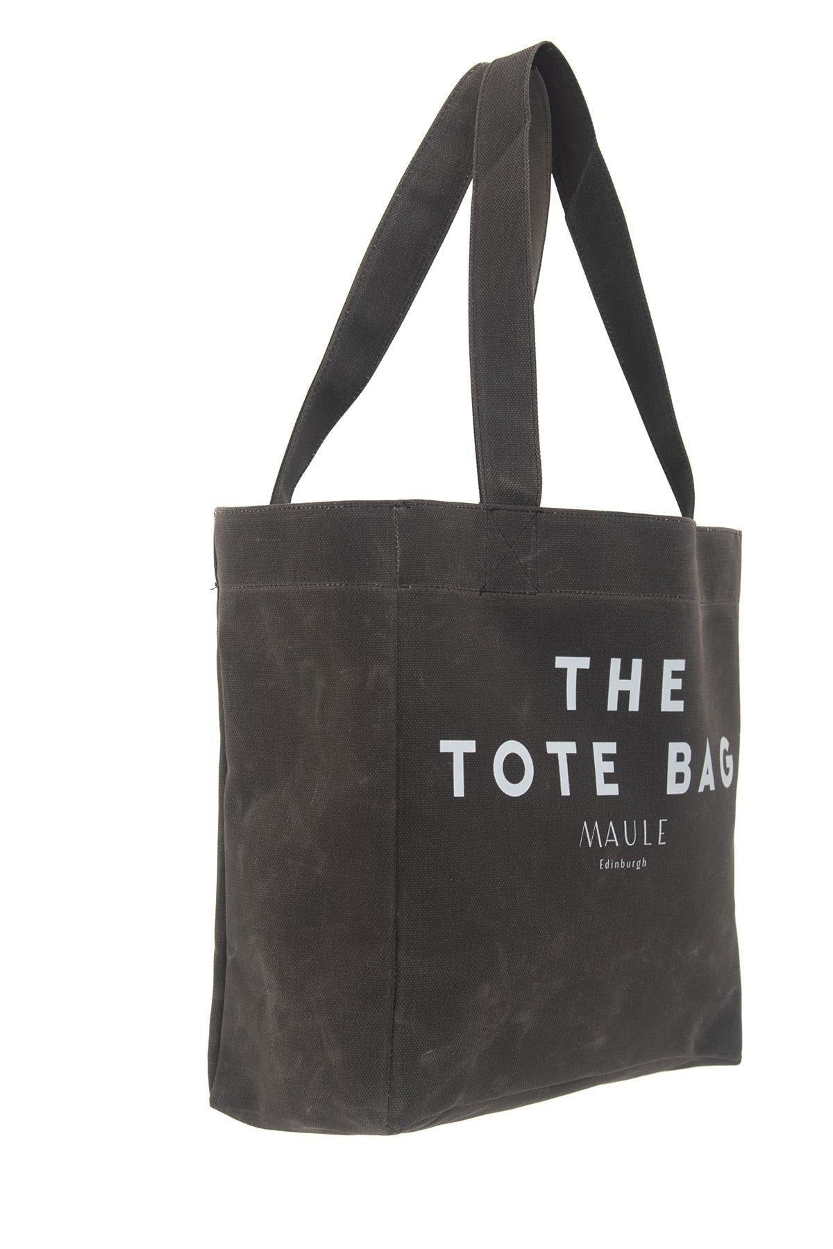 Anthracite Anthracite Maule Tote Bag Printed Medium Wax Canvas 100% Cotton Women's Shoulder Bag