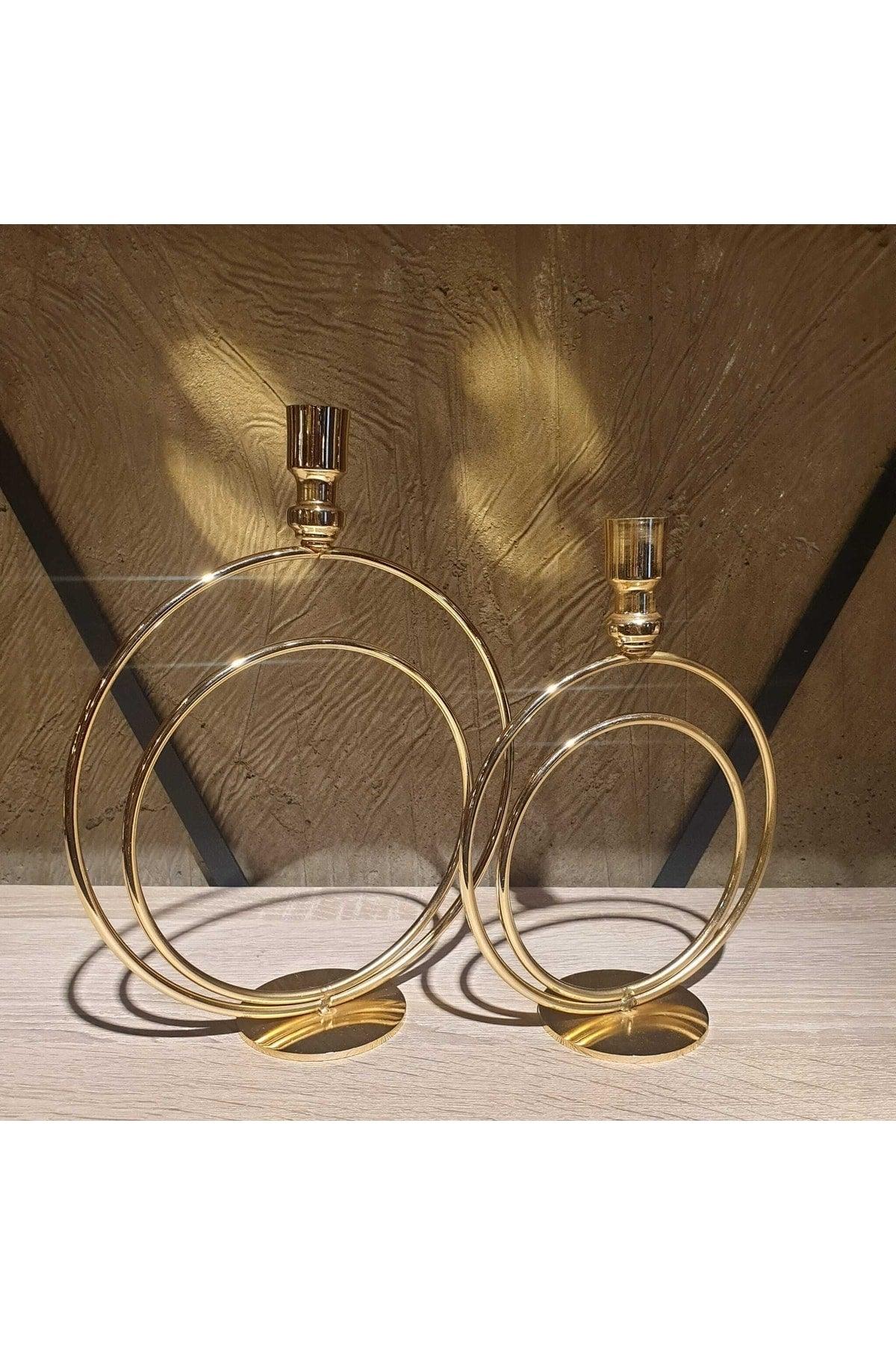 Alvina Gold Plated Double Candlestick - Swordslife