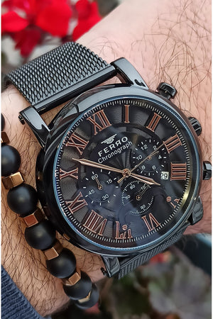 Chronograph Functions Active Silver Men'S Wristwatch Bracelet
