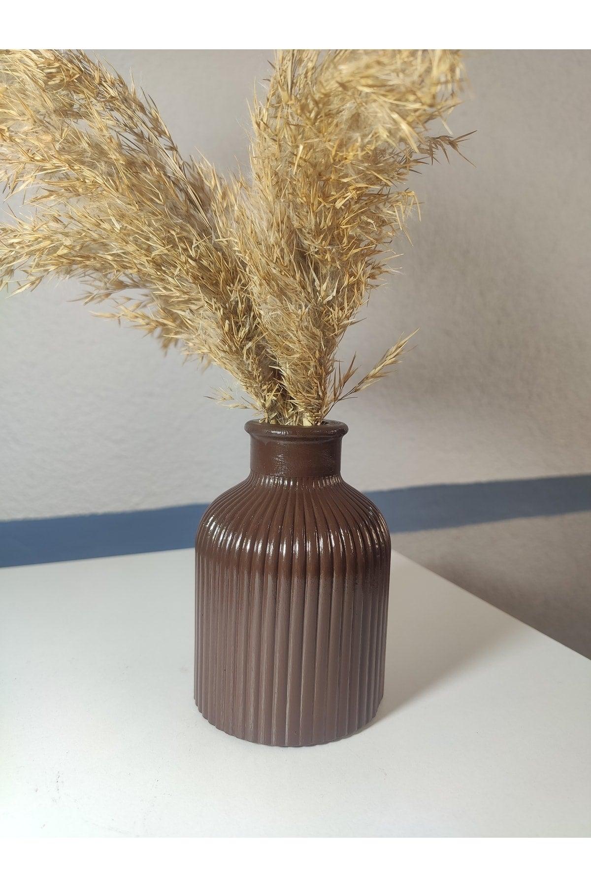 Vase Pampas, Artificial Flower And Dry Flower Vase, Line Pattern Vase - Swordslife