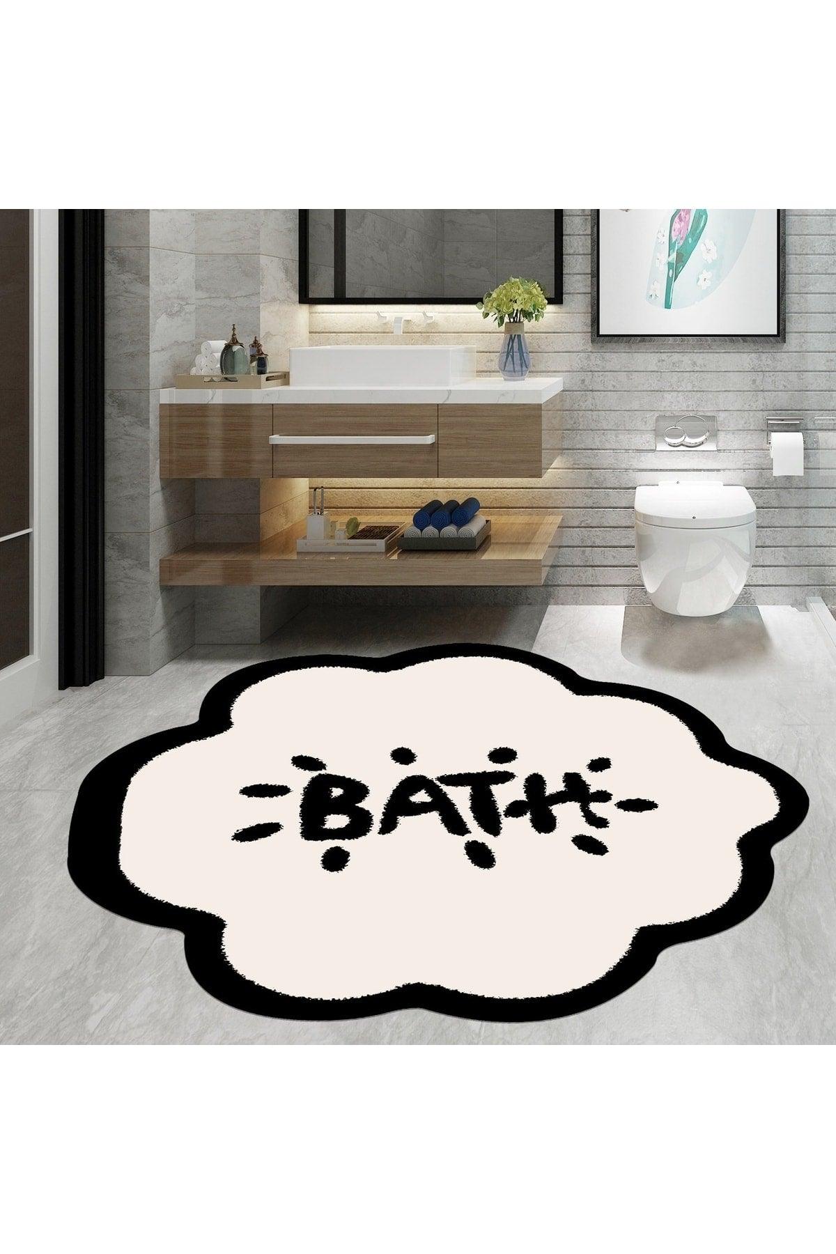 Bath Mat, Bath Written, 80cmx80cm, Round, Non-Slip Floor Carpet - Swordslife