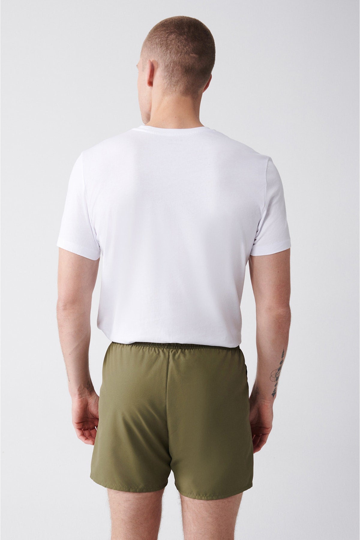Men'S Khaki Quick Dry Standard Size Straight Swimwear Marine Shorts E003801