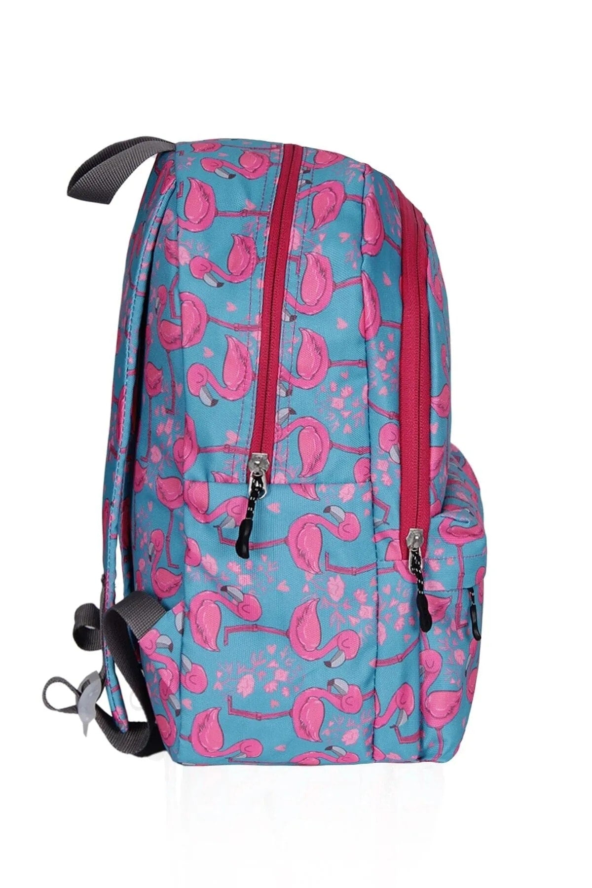 Turquoise Flamingo Patterned Triple Primary School Bag Set