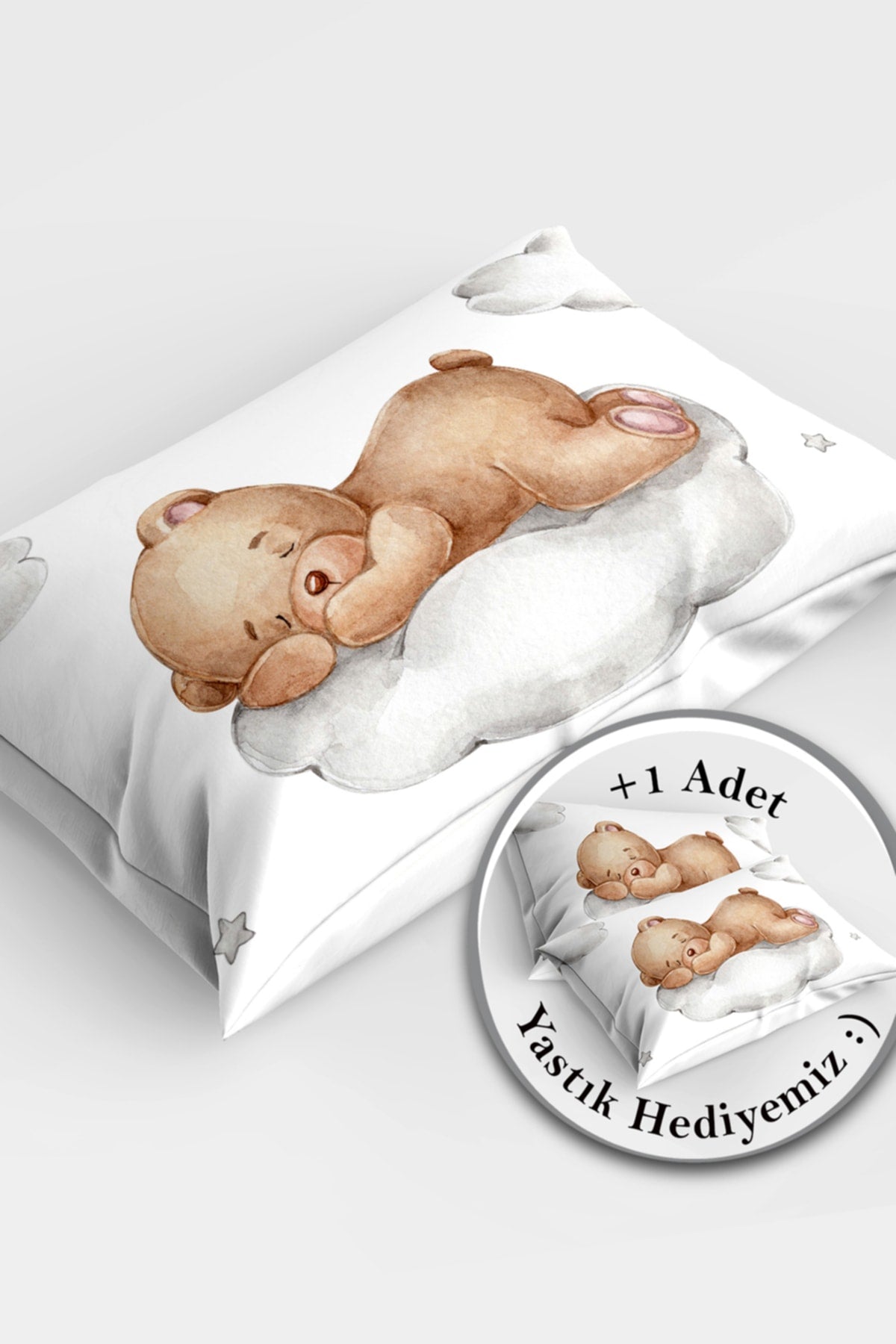Sleeping Teddy Bear 3D Cotton Satin Baby Duvet Cover Set