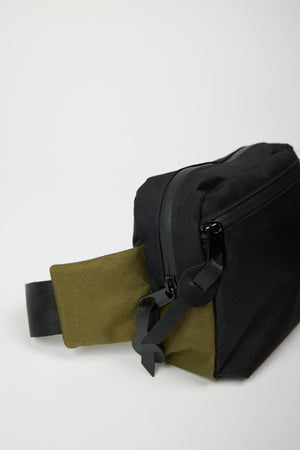 Men'S Black-Khaki Zippered Waist Bag