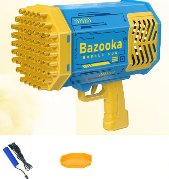 Bubble Gun Rocket 69 Holes Soap Bubbles Machine Gun Shape Automatic Blower With Light Toys For Kids Pomperos - Swordslife