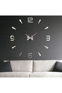 3d Latin Numeral Wall Clock Large Size Silver Numeral Height 10 Cm - Swordslife