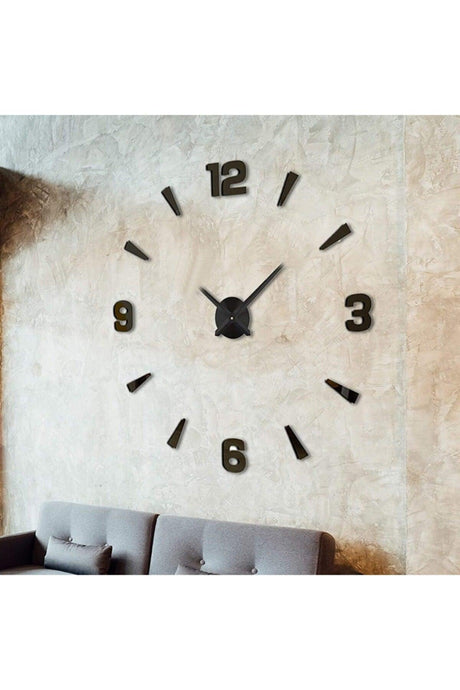 3d Latin Numeral Wall Clock Big Size Black Numeral Height 10 Cm - Swordslife