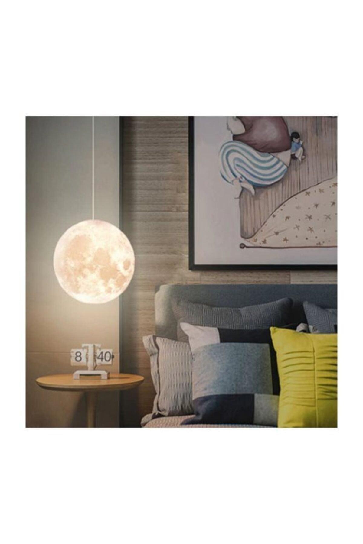 3d Moon Pendant Lamp Decorative Room Kids Room Moon Lamp Gift 20cm - Swordslife