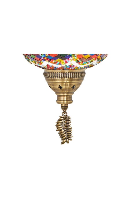 3 Authentic Ottoman Mosaic Colored Glass Pendant Lamp Chandelier, 3 Large Glass, Multi Colored Multicolor - Swordslife