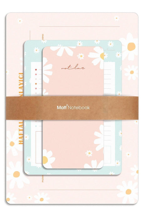 3 Pcs Desktop Planner Set Daisy