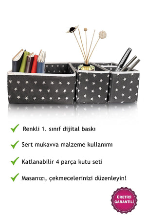 4 Pcs Drawer Organizer Box Multi-Purpose Cabinet Organizer Set - Swordslife