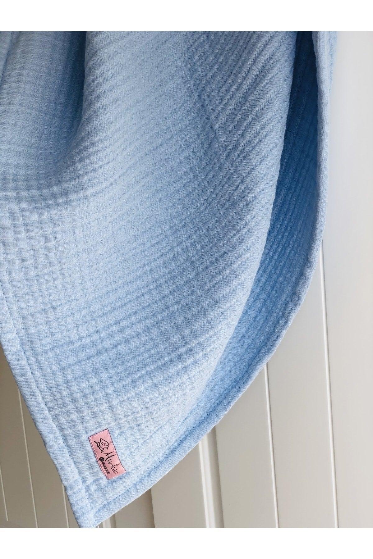 4 Layers Muslin Blanket - Blue (100*110) - Swordslife