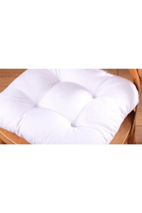 4 Pcs Lux Pofidik White Chair Cushion Special Stitched Laced 40x40cm - Swordslife