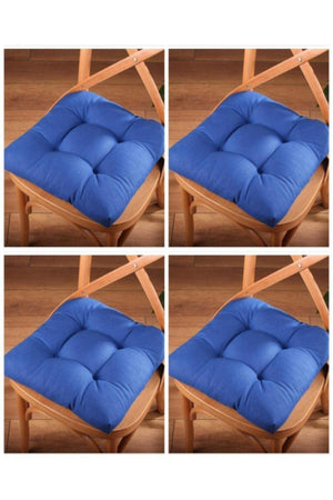 4-Set Luxury Pofidik Navy Blue Chair Cushion Specially Stitched Laced 40x40cm - Swordslife
