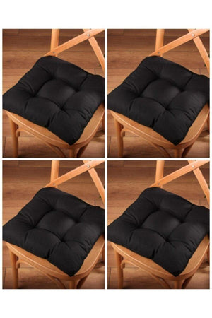 4 Pcs Lux Pofidik Black Chair Cushion Special Stitched Laced 40x40cm - Swordslife