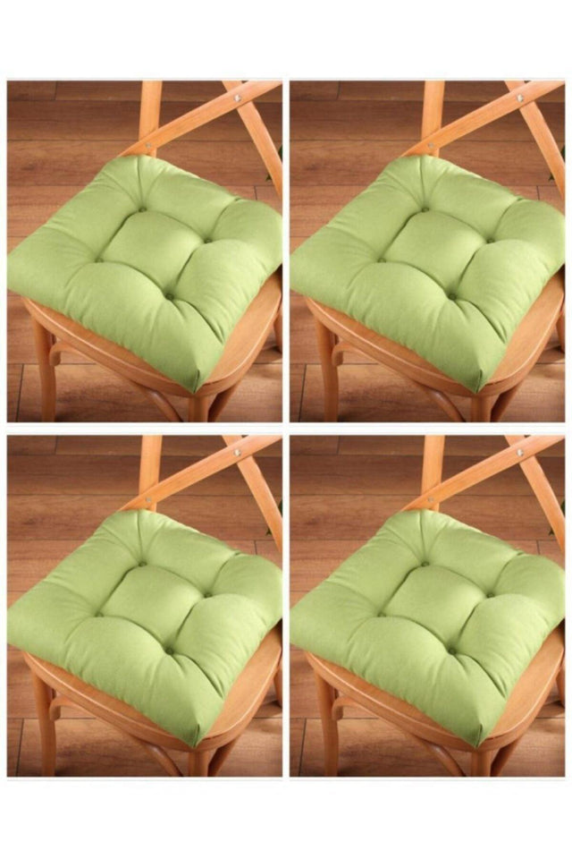 4 Pcs Lux Pofidik Green Chair Cushion Special Stitched Laced 40x40cm - Swordslife