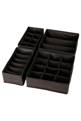 Set of 4 Black Drawer Organizer