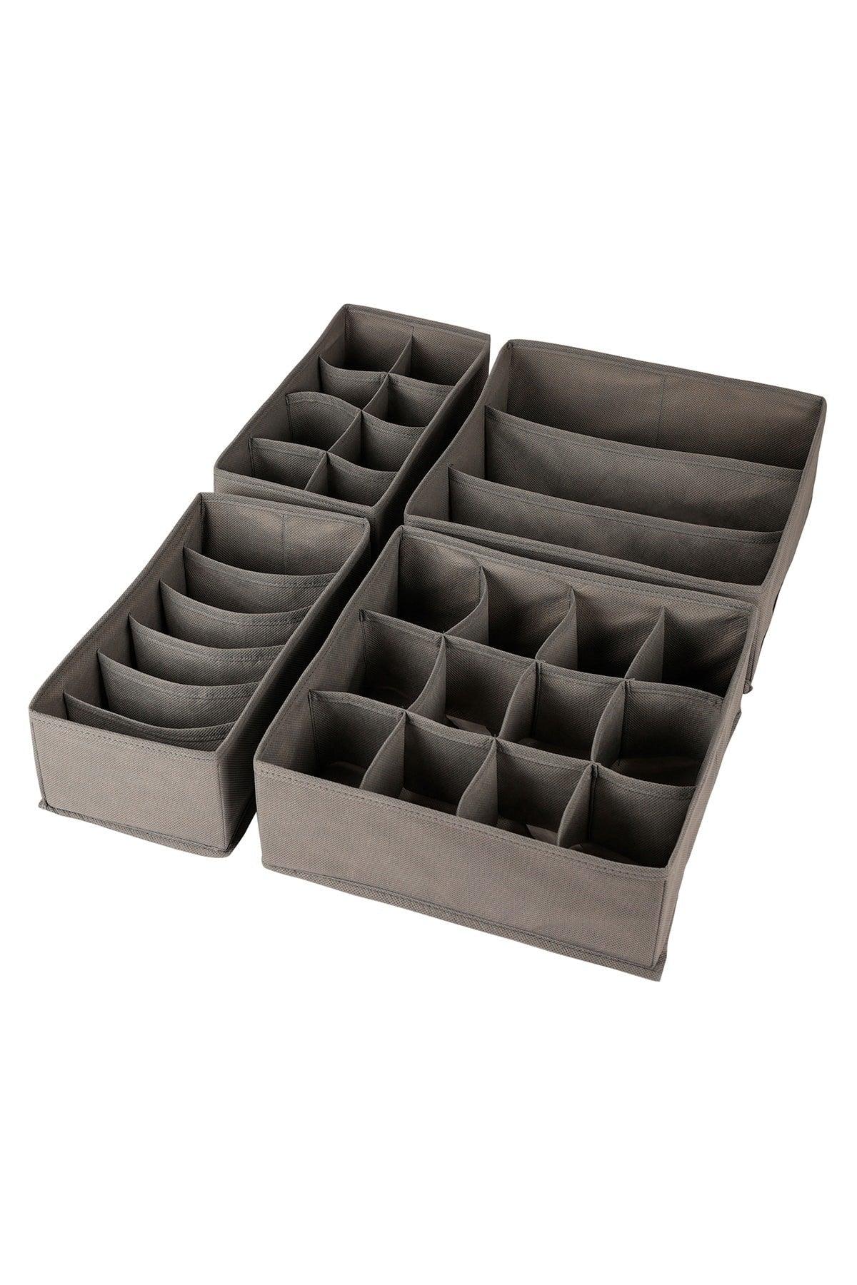 Set of 4 Gray Drawer Organizer Organizer