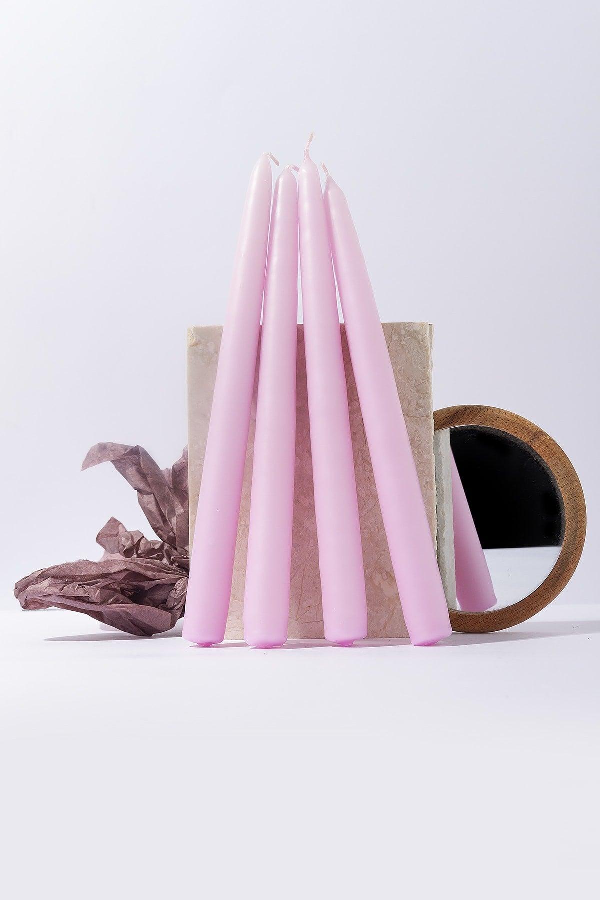 Set of 4 Pink Candlestick Candles - Swordslife