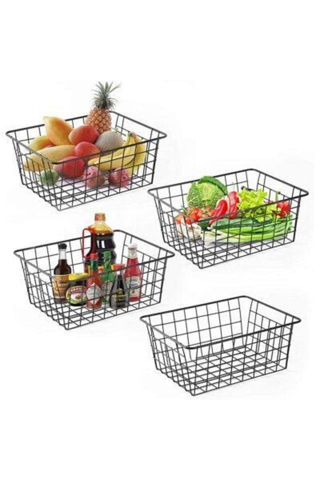 4 Pcs Cabinet Organizer Bathroom Kitchen Toy Makeup Basket - Swordslife