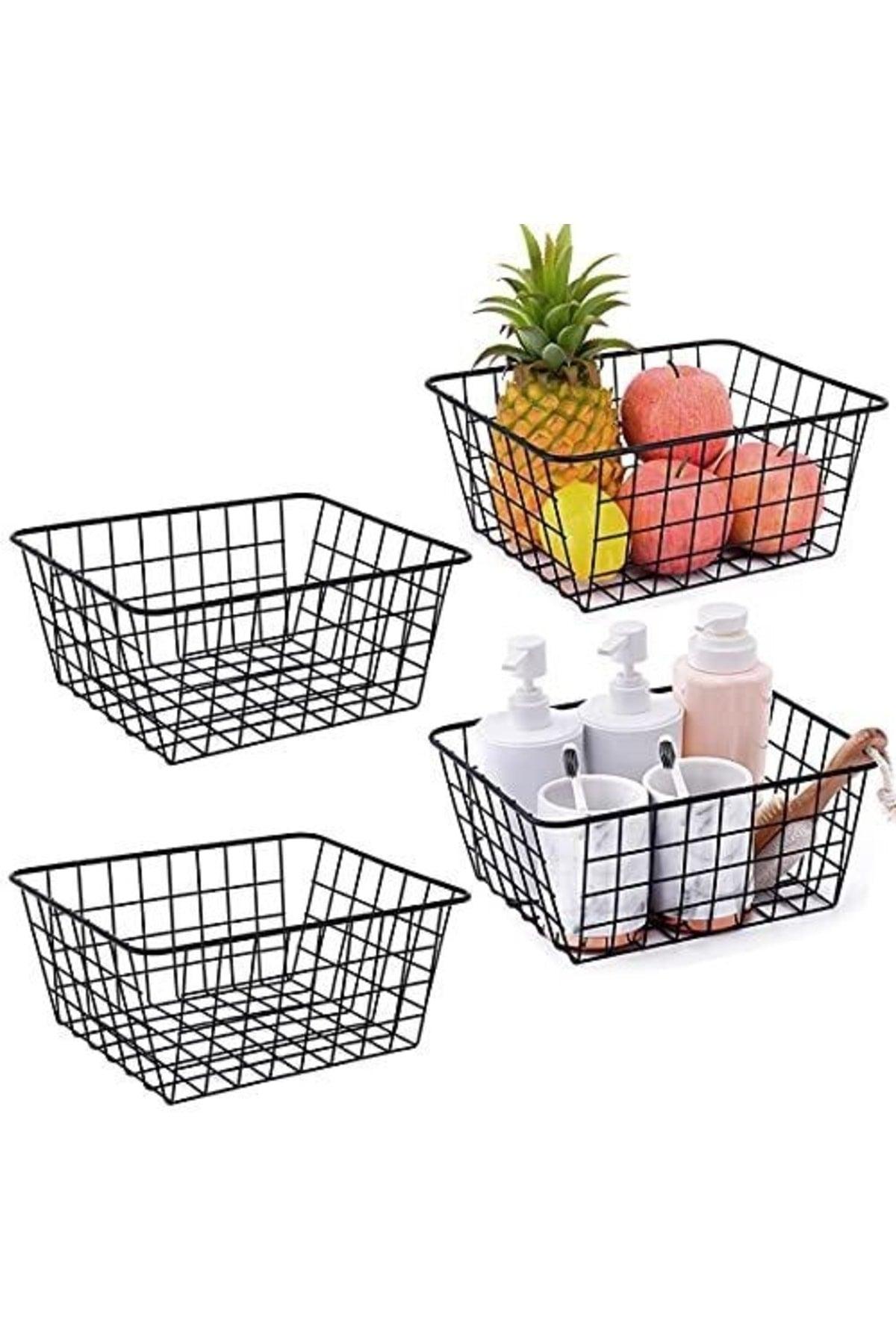 4 Pcs Cabinet Organizer Bathroom Kitchen Toy Makeup Basket - Swordslife