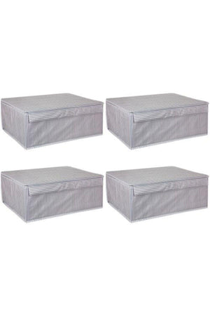 4 Pieces - Multi-Purpose (Laundry-storage-Organization Etc.) Storage Bag with Lid, Box - 50x40x19 - Base Box - Gray - Swordslife