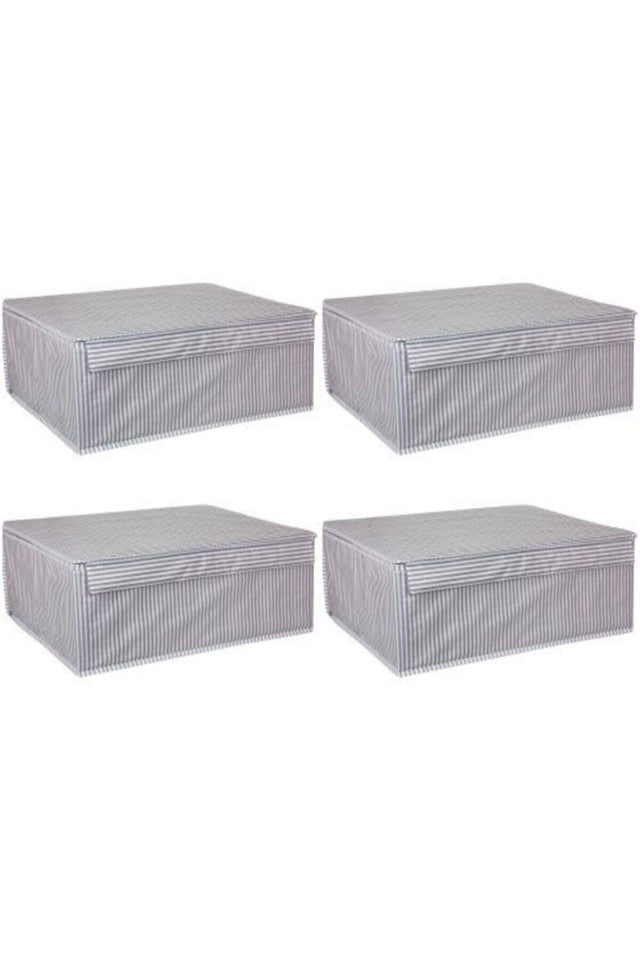 4 Pieces - Multi-Purpose (Laundry-storage-Organization Etc.) Storage Bag with Lid, Box - 50x40x19 - Base Box - Gray - Swordslife