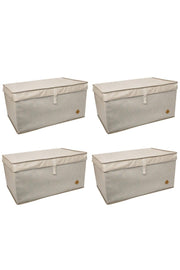 4 Pieces - Multi-Purpose (Laundry-storage-organization etc.) Storage Bag with Lid, Box Mega 60x40x30 - Brown - Swordslife